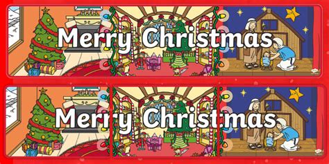 Display Banner Merry Christmas Teacher Made Twinkl