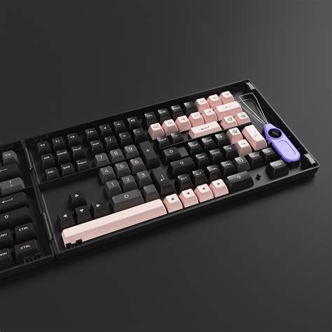 Akko Keycap Set Black Pink Pbt Double Shot Asa Profile N T