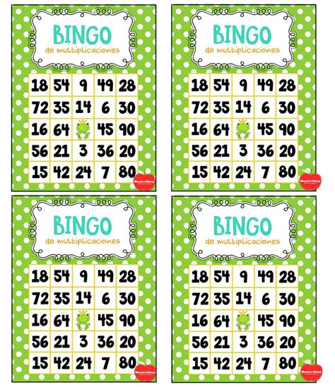 Fabuloso Bingo De Las Multiplicaciones Material Educativo