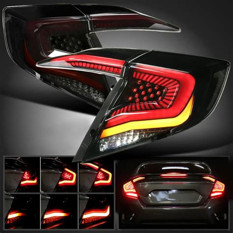 16-19 Honda Civic Black Smoke LED Tail Lights | AMERICAN MODIFIED