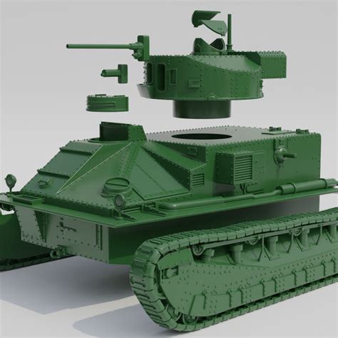 3d Printable Vickers Medium Tank Mkii Uk 1925 Interwar By Wargame3d