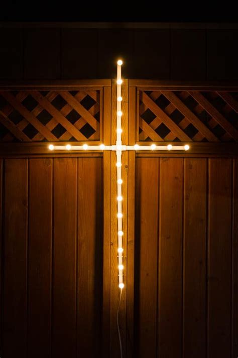 Large Lighted Cross Outdoor Christmas Lights Led Cross Etsy