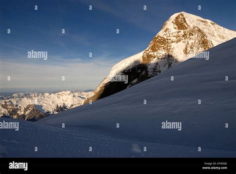 Monch Peak view from Jungfraujoch Stock Photo - Alamy