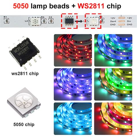 Tira de luces Led RGB WS2811 5050 cinta RGBIC de Color de ensueño