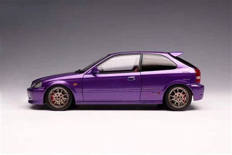 1 18 Motorhelix Honda Civic Type R Ek9 Purple Full Open Diecast Car Model With Extra Engine