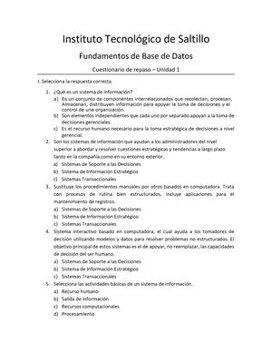 Rubrica Te Co Evaluacion Fundamentos De Base De Datos Studocu