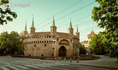 Barbican And St Florian S Gate In Krakow City Poland