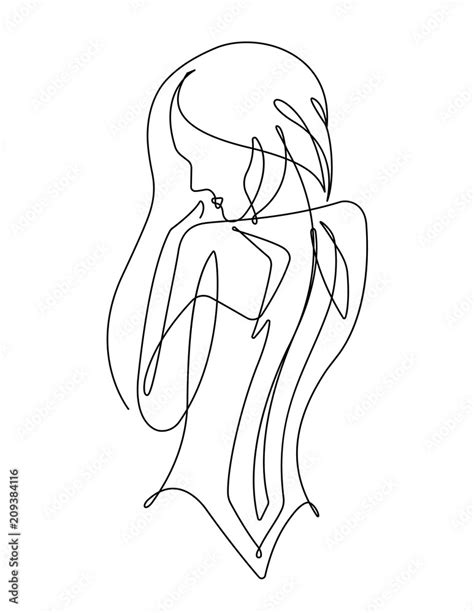 Female Figure Continuous Vector Line Art 2 Stock Vector Adobe Stock