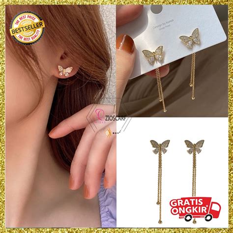 Jual Anting Kupu Gaya Rumbai Wanita Dewasa Aksesoris Perempuan Korea