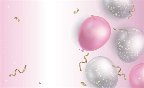 Rosa Ballon Hintergrund Design Dekorativ Elemente Mit Luftballons Und