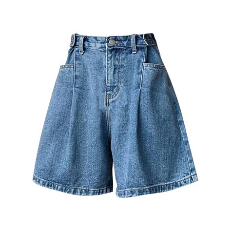 Wide Leg Rolled Edge Denim Shorts For Women With High Waist Versatile Loose And