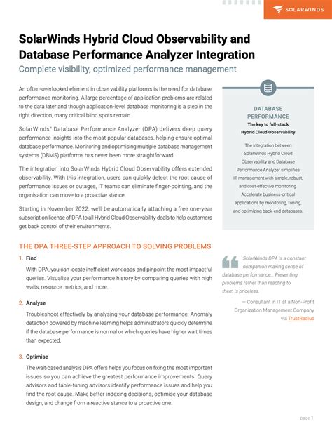 Solarwinds Hybrid Cloud Observability And Database Performance Analyzer