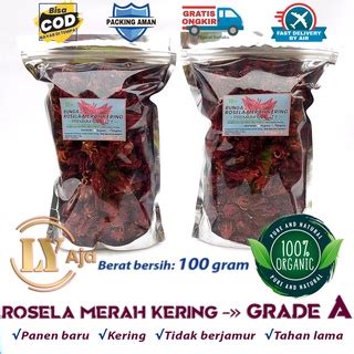 Jual Teh Bunga Rosela Merah Dan Ungu Kering Gram Rosella Roselle