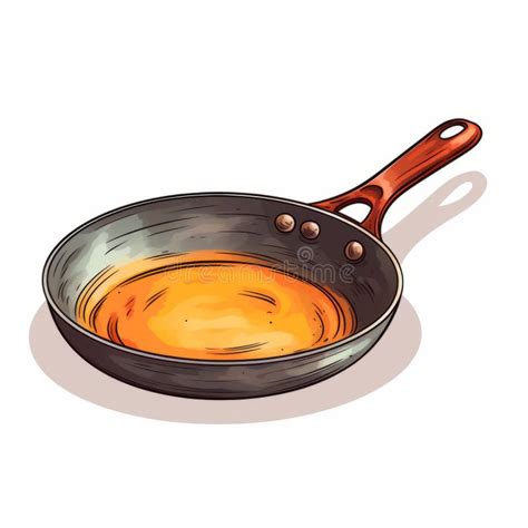 Colorized Steampunk Frying Pan Vector With Fine Detailed Contoured