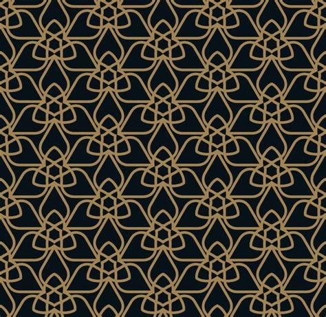 Premium Vector Seamless Pattern Elegant Linear Ornament Geometric