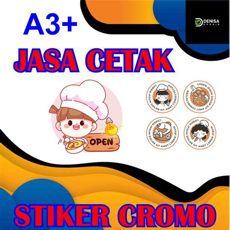 Jual CETAK STIKER CHROMO CUT A3 MURAH CETAK STIKER LABEL KEMASAN