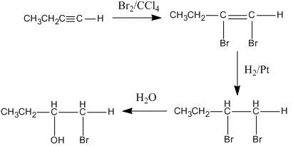 Design synthesis of each of the following targets using 1-butyne as the ...