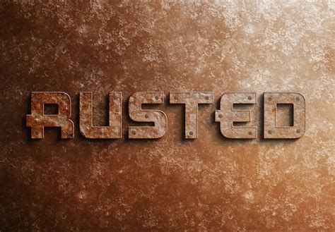 Premium PSD Rusted Metal 3d Text Effect Mockup