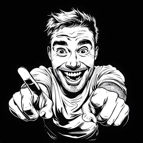 Funny Man Pointing His Finger At The Camera Vector Illustration