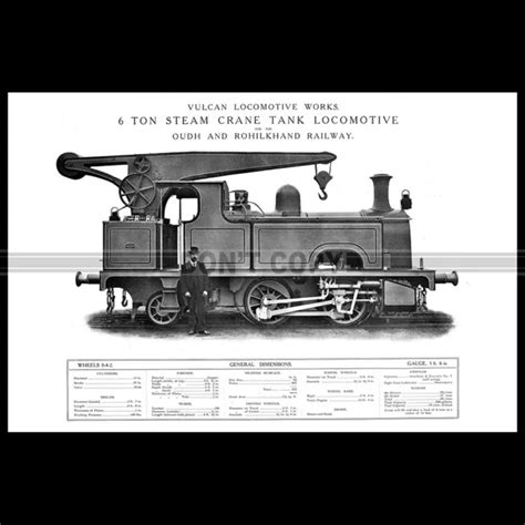 Photo T000164 Steam Crane Locomotive Oudh And Rohilkhand Railway Indian