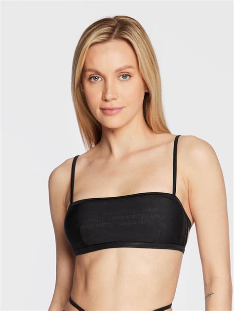 Calvin Klein Swimwear Góra od bikini KW0KW01897 Czarny Modivo pl