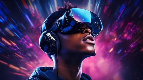 Man wearing vr glasses for gaming | AI-generated image