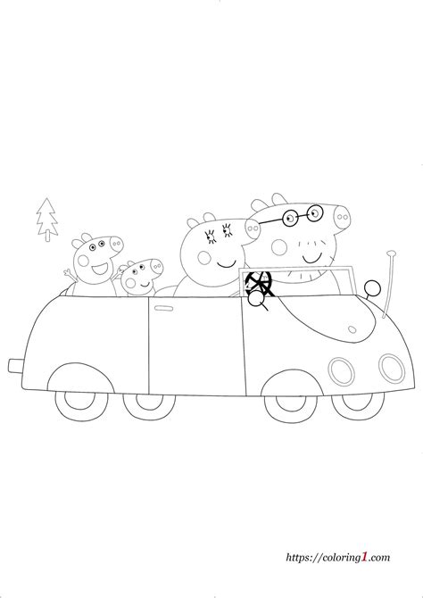 Peppa Pig Car Coloring Pages - 2 Free Coloring Sheets (2021)