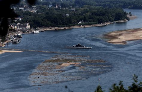 Low Water Hampers Rhine River Shipping In Germany