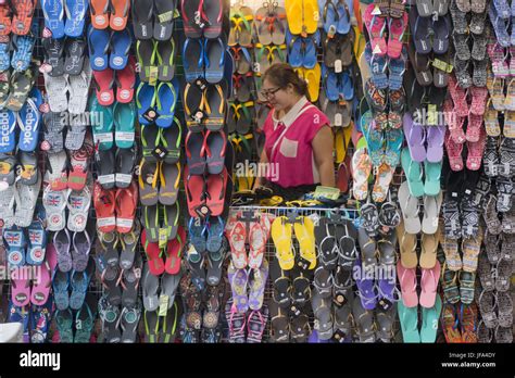 Shoes For Sale On A Market In Bangkok Thailand Stock Photo Picture