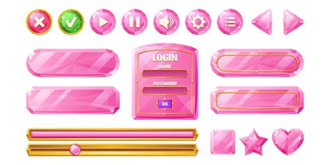 Diamond Buttons For Ui Game Gui Elements Vector Art At Vecteezy