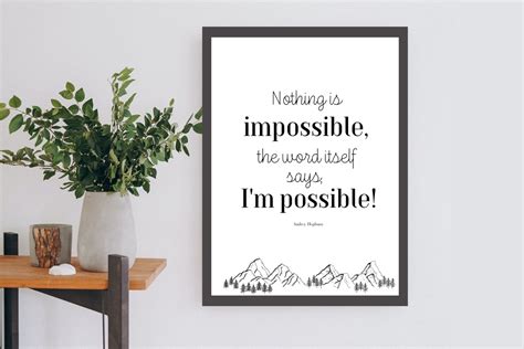 Audrey Hepburn Inspirational Quote Print Graphic By Evatemplates