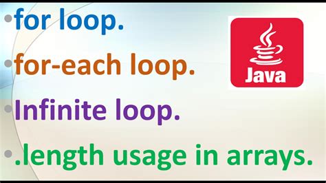 10 Core Java Tutorialloops For For Each Infinite Loop Array