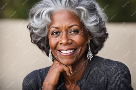 Premium Photo Portrait Of An Elegant Old Grayhaired Black African Woman