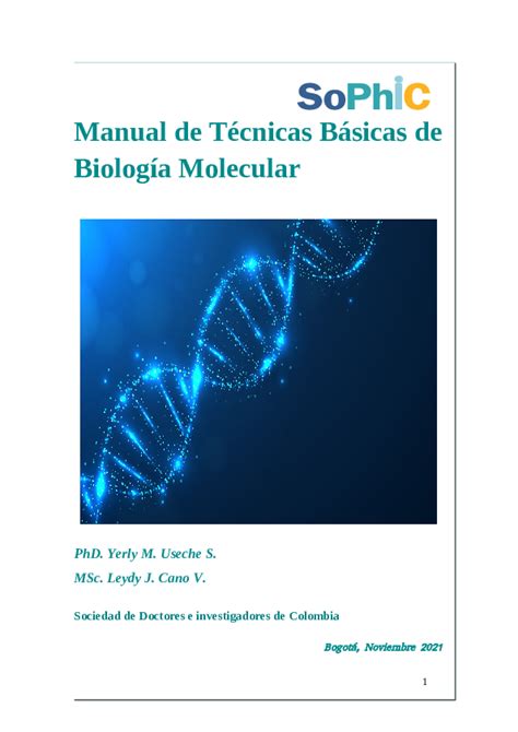 Pdf Manual De Técnicas Básicas De Biología Molecular