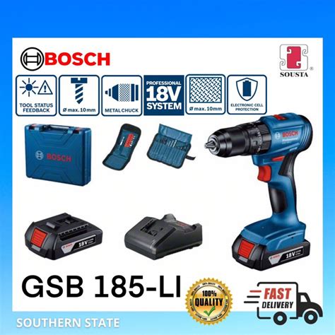 BOSCH GSB 185 LI Cordless Impact Drill 18V Brushless Motor GSB 180 LI