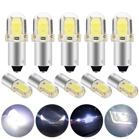 10x Ba9s T10 Led Car Led Canbus T4w H6w W5w Led Cob 2led Side Wedge