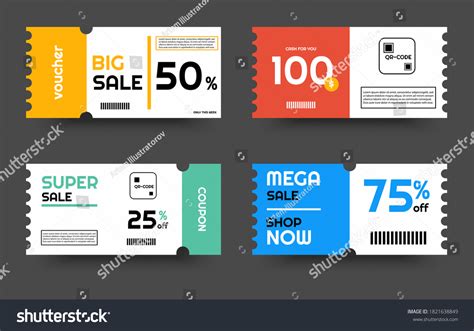 Set Simple Voucher Design Template Retail Stock Vector Royalty Free