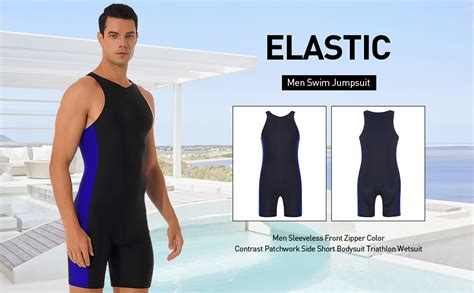 Tiaobug Mens One Piece Swimsuit Swimwear Athletic Spandex