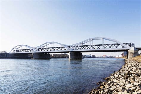 Germany Baden Wurttemberg Mannheim Konrad Adenauer Bridge Stretching