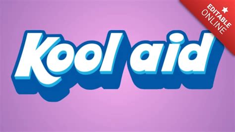 Kool Aid Editable 3D Text Effect Generator