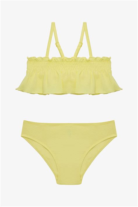 Penti Sarı Kız Çocuk Lilly Lemon Fırfırlı Bandeau Bikini Takımı Fiyatı Yorumları