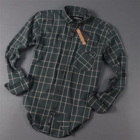Jual Brill Eighty Eight Kemeja Flanel Panjang Premium Emerald Nude