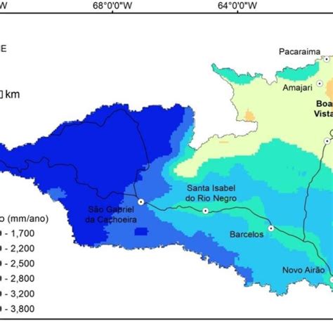 Climatologia da precipitação média anual na bacia do Rio Negro para o