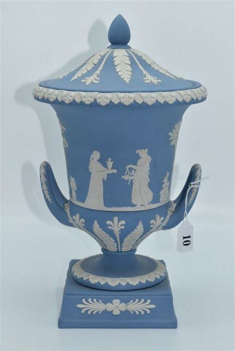 Wedgwood Blue Jasperware Urn With Handles And Lid Wedgwood Ceramics