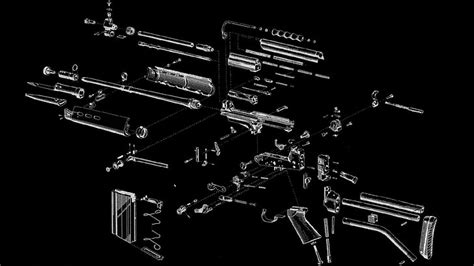 Hd Wallpaper Exploded Fn Fal Gun View Diagram Wallpaper Flare