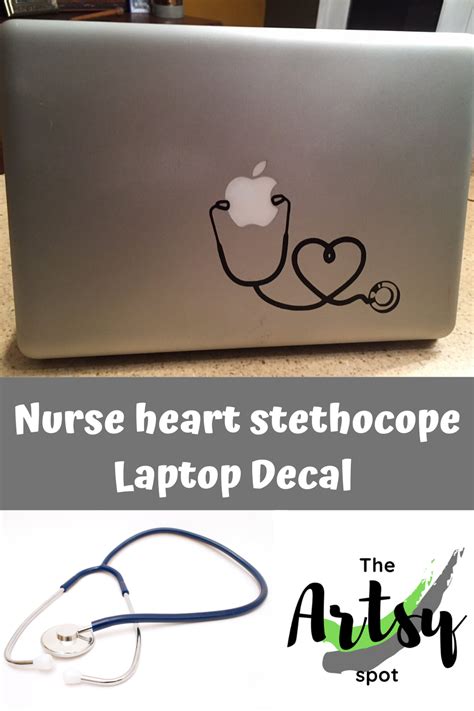 Nurse Heart Stethoscope Decal Nurse Mac Laptop Decal Nurse Decal