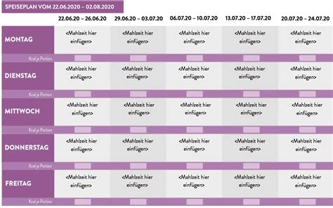 Essensplan Zum Abnehmen Vorlage Choose Your Level