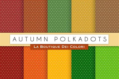 Autumn Polkadots Digital Papers By La Boutique Dei Colori Thehungryjpeg