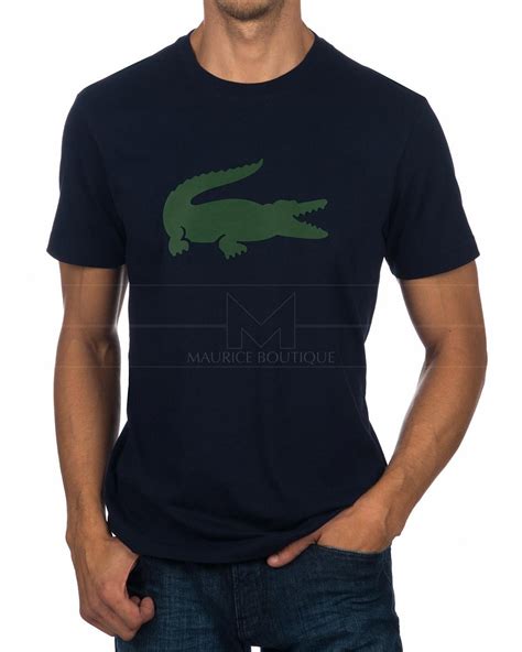 Camiseta LACOSTE Azul Marino Rubber Logo ENVIO GRATIS Camiseta