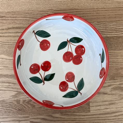 Jacka Design Spanish Salad Bowl Low Summer Cherries Gabriel Jacka